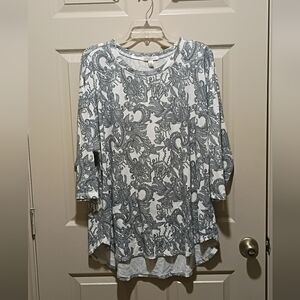 db established 1962 DRESSBARN Paisley Pullover Plus Size Blouse 3x